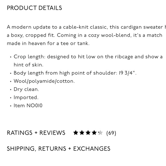 Madewell Cable-Knit Cropped Cardigan - Picture 7 of 10